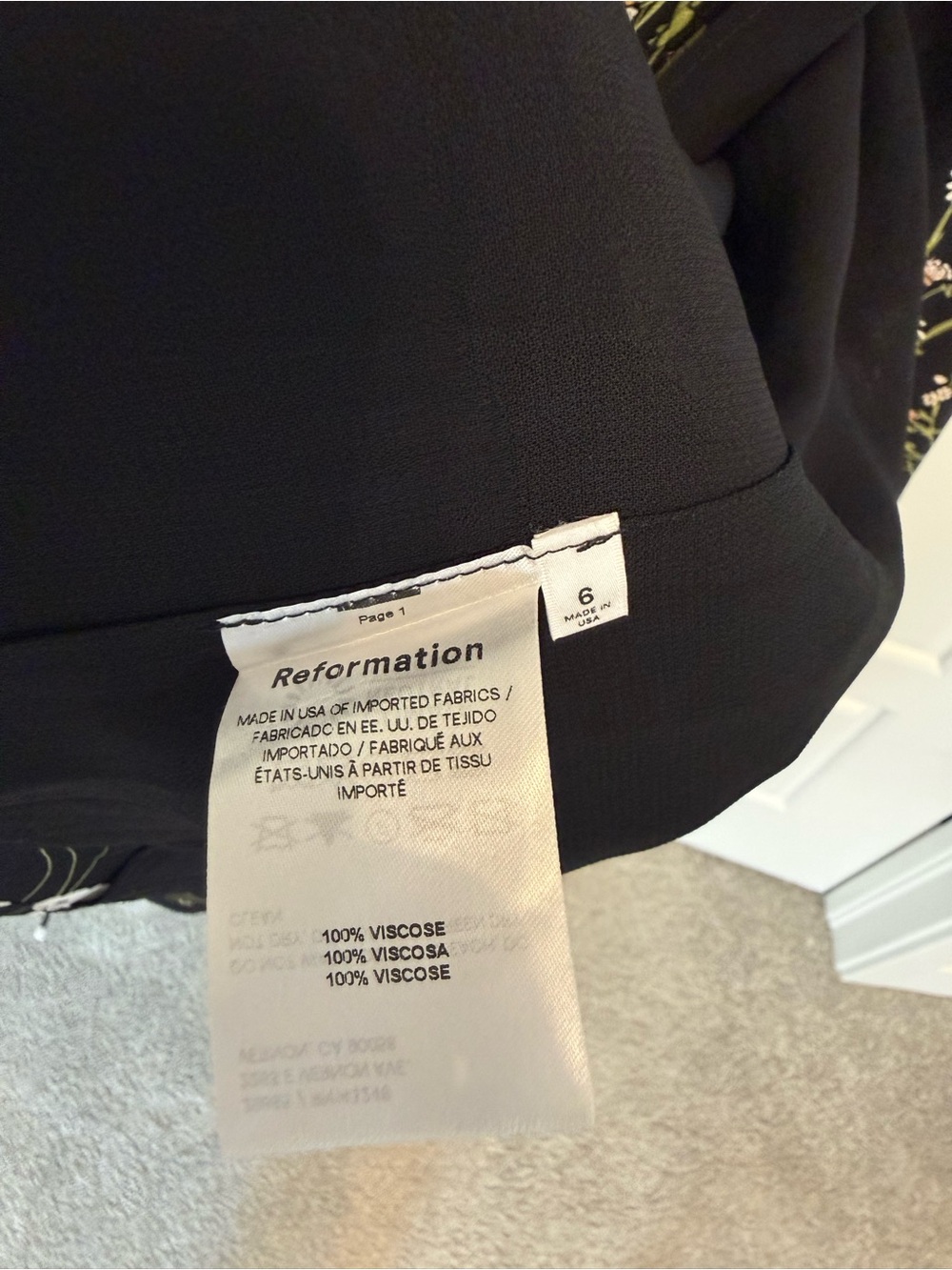 LIKE NEW! Reformation Kourtney Midi Dress with Side Slit - Black Floral - Picture 7 of 10